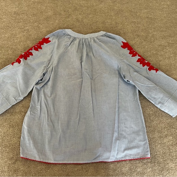 Philosophy Blue Blouse with Red Embroidery - Picture 2 of 3
